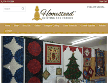 Tablet Screenshot of homesteadquiltingandfabrics.com